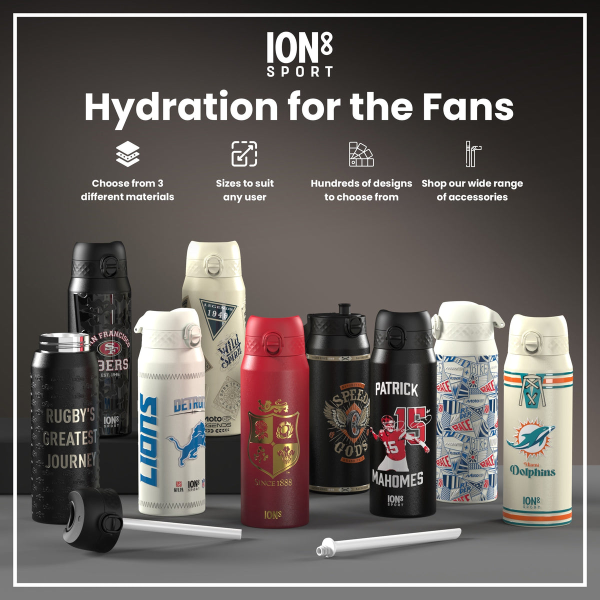 MotoGP x ION8 Insulated Steel Water Bottle, MotoGP Camouflage, 750ml (24oz)
