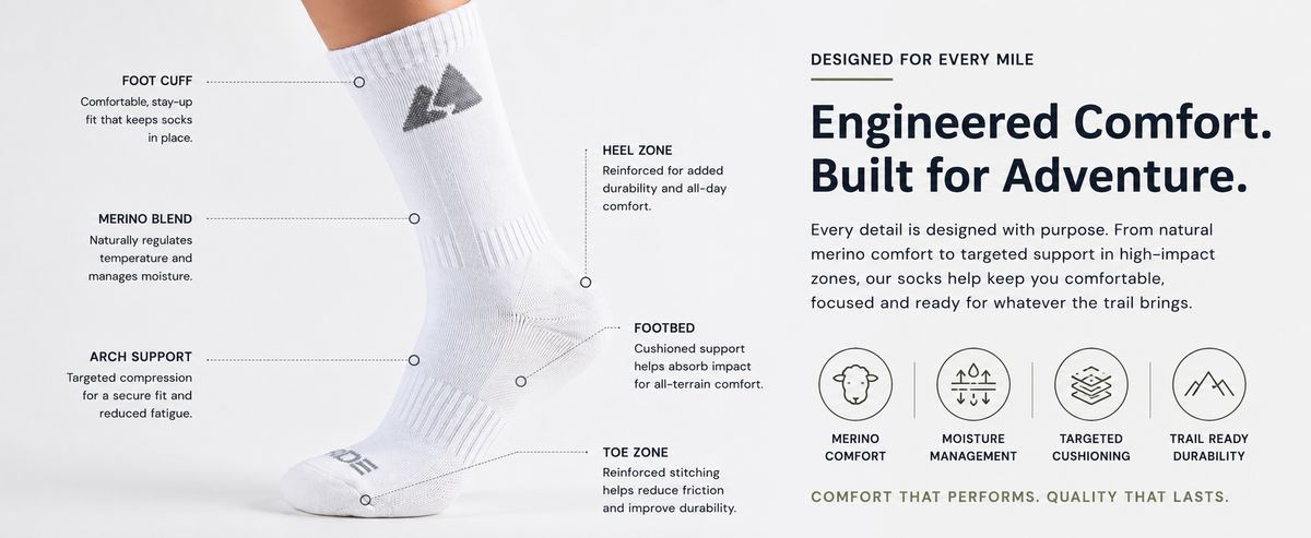 Off-White Merino Wool Hiking Socks