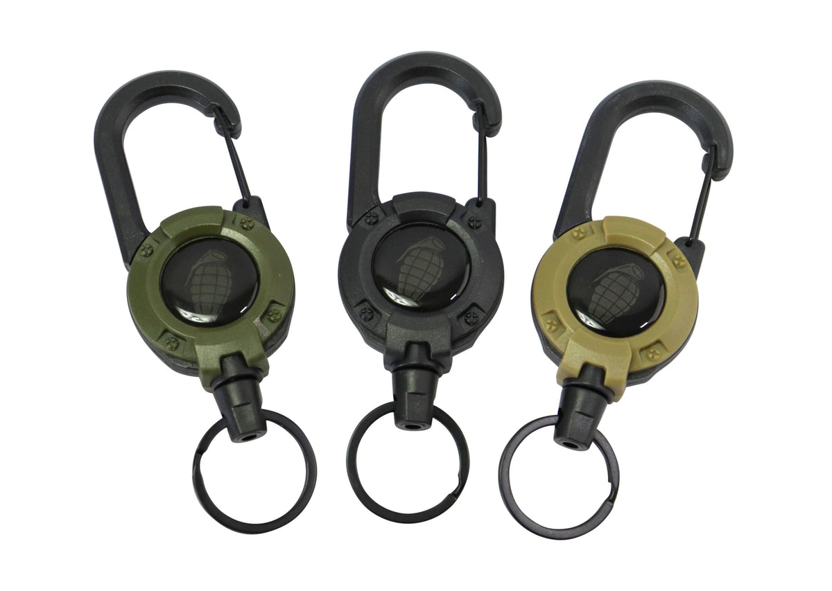 Kombat UK Heavy Duty Retractable Carabiner - Various Colours