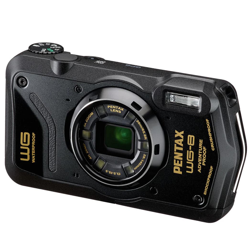 Pentax WG-8 20MP 5x Zoom Tough Compact Camera - Black