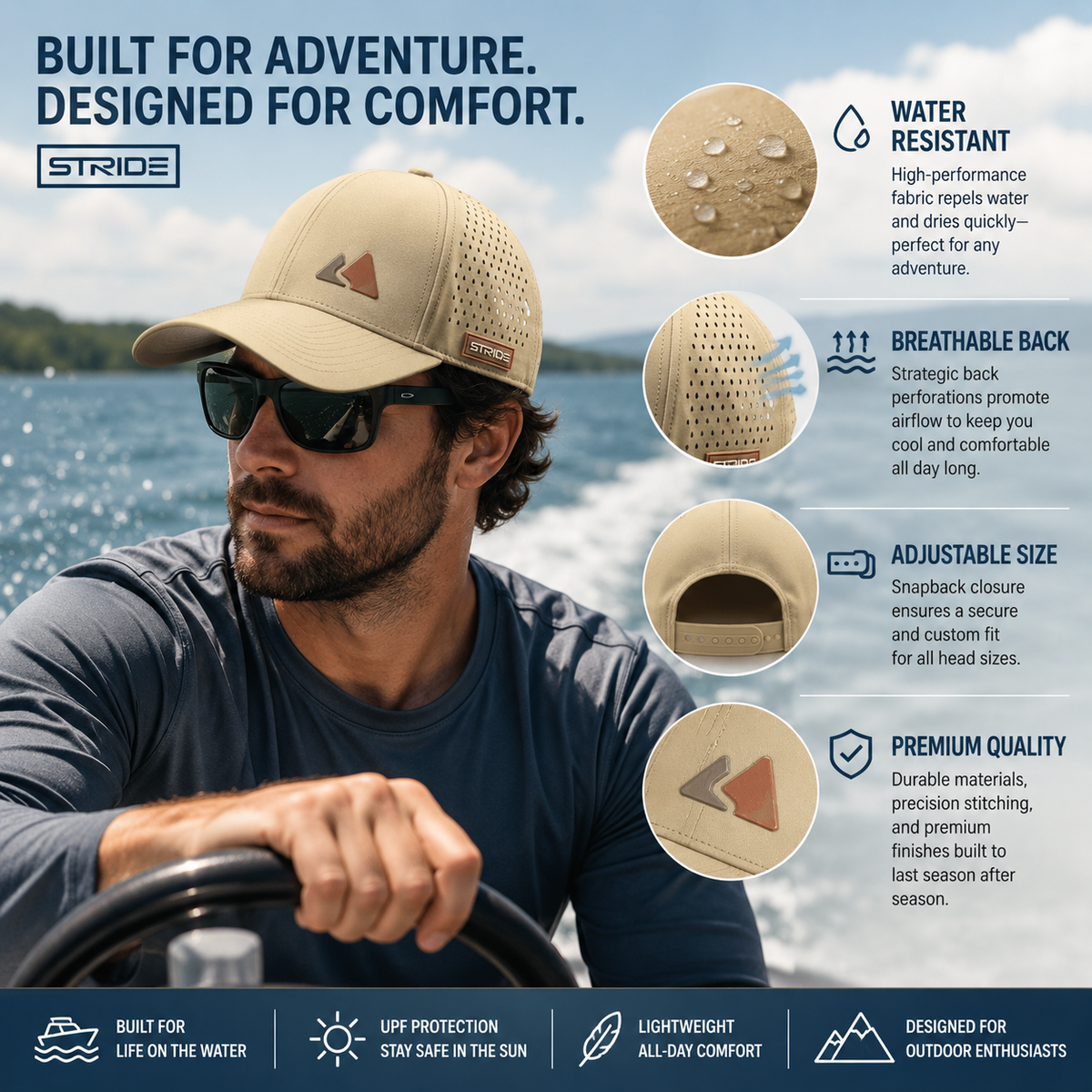 Stride Outdoors Weather-Ready Hiking Cap