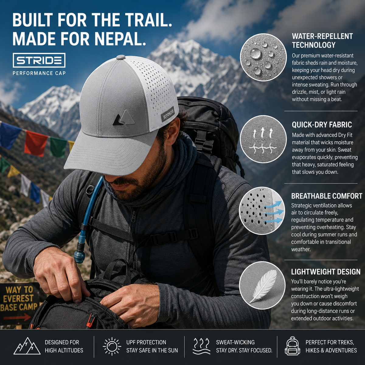 Stride Outdoors Weather-Ready Hiking Cap