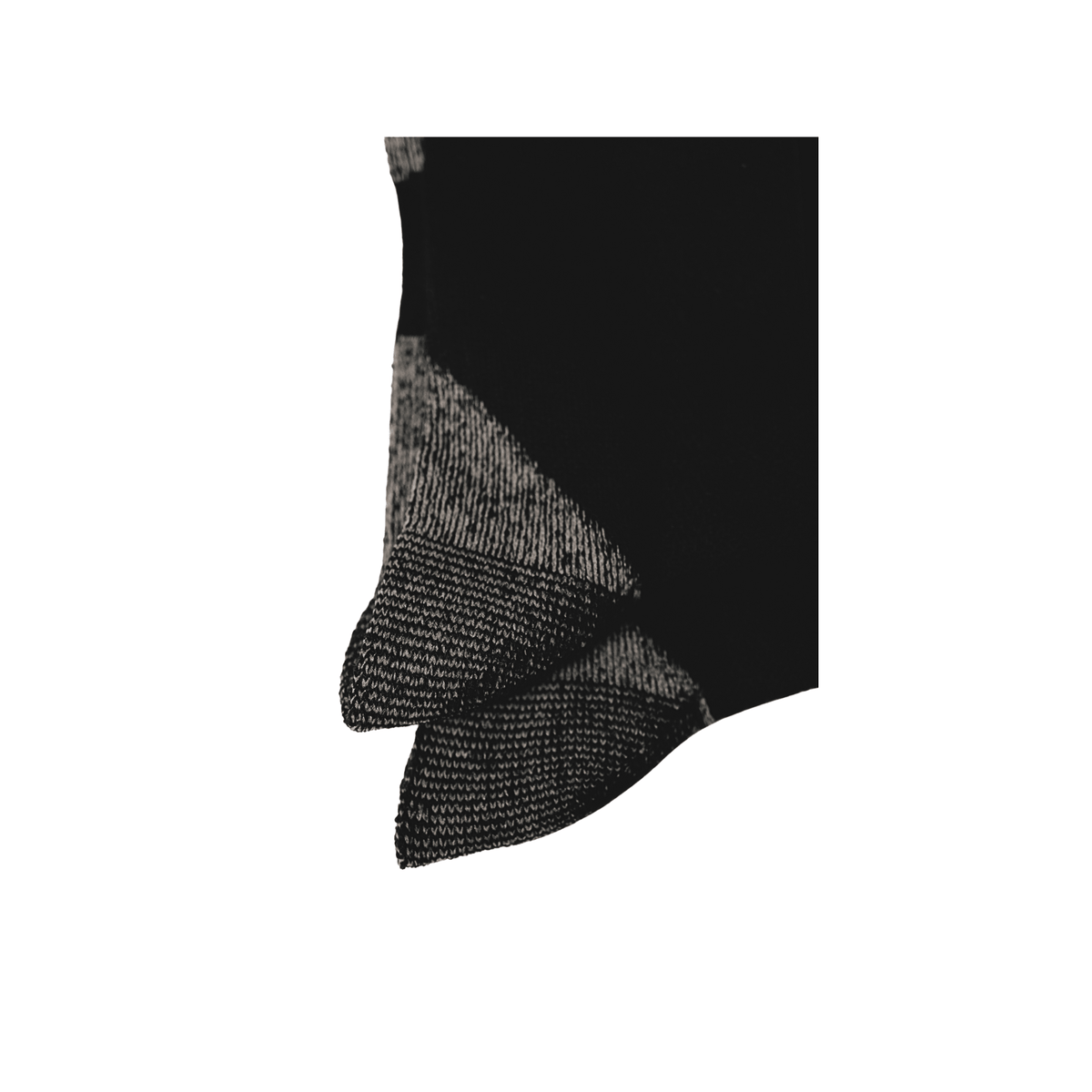 Black and grey merino wool thermal socks with heel and toe cushioning