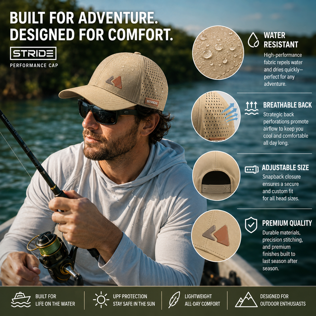 Stride Outdoors Weather-Ready Hiking Cap