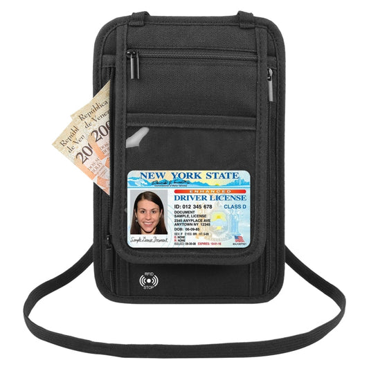 HAWEEL Neck Passport Wallet Bag Document Organizer Credit Cards Case Bag, Neck Pouch